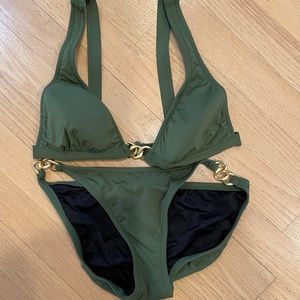 JCrew Army Green Bikini in size small.